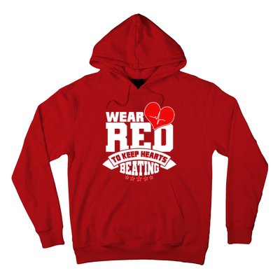 Wear Red To Keep Hearts Beating Heart Health Awareness Hoodie