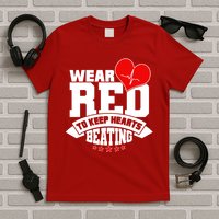 Wear Red To Keep Hearts Beating Heart Health Awareness T-Shirt