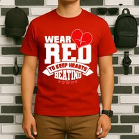 Wear Red To Keep Hearts Beating Heart Health Awareness T-Shirt