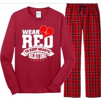 Wear Red To Keep Hearts Beating Heart Health Awareness Long Sleeve Pajama Set