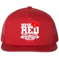 Wear Red To Keep Hearts Beating Heart Health Awareness Flatbill Hat