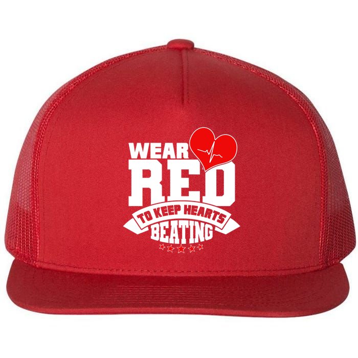 Wear Red To Keep Hearts Beating Heart Health Awareness Flatbill Hat