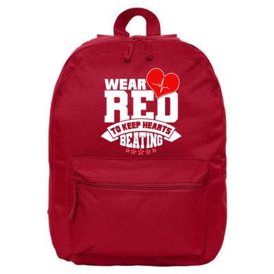 Wear Red To Keep Hearts Beating Heart Health Awareness 16 in Basic Backpack