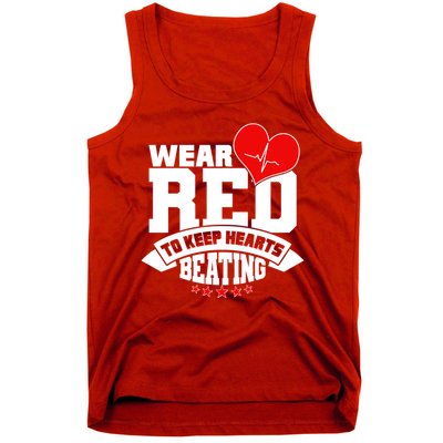 Wear Red To Keep Hearts Beating Heart Health Awareness Tank Top