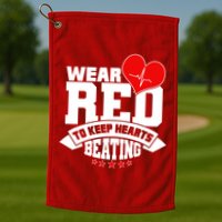 Wear Red To Keep Hearts Beating Heart Health Awareness Golf Towel