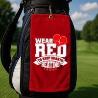 Wear Red To Keep Hearts Beating Heart Health Awareness Golf Towel