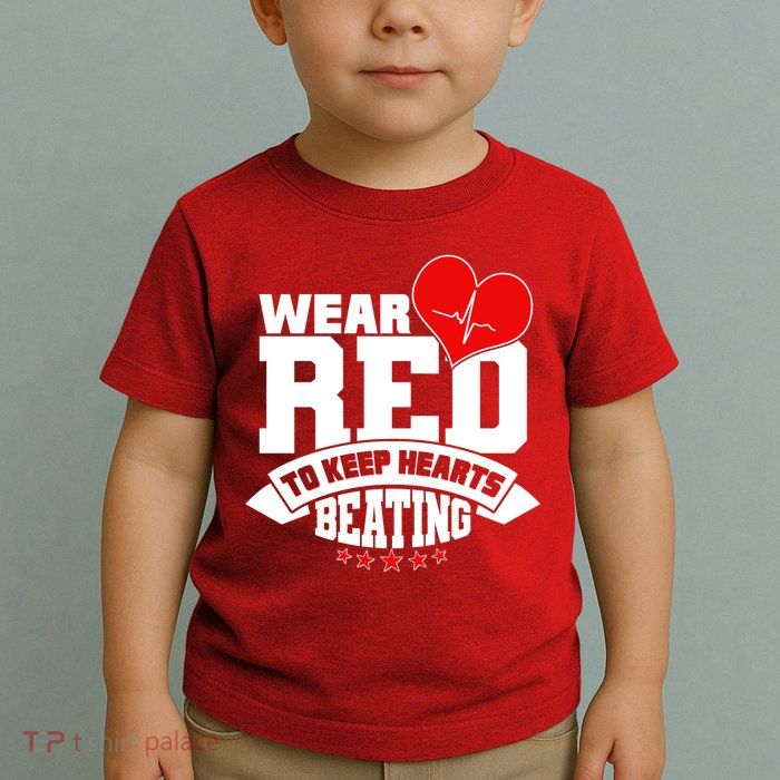 Wear Red To Keep Hearts Beating Heart Health Awareness Toddler T-Shirt