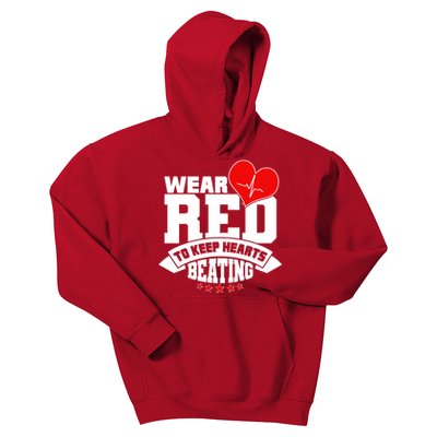 Wear Red To Keep Hearts Beating Heart Health Awareness Kids Hoodie