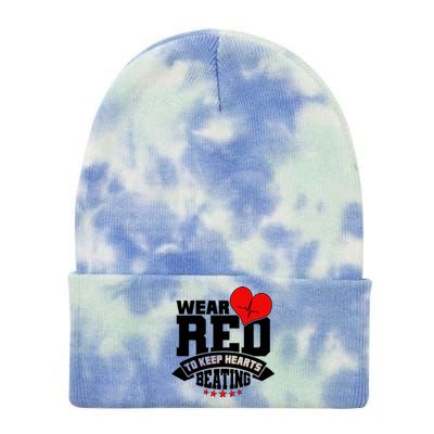 Wear Red To Keep Hearts Beating Heart Health Awareness Tie Dye 12in Knit Beanie