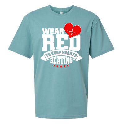 Wear Red To Keep Hearts Beating Heart Health Awareness Sueded Cloud Jersey T-Shirt