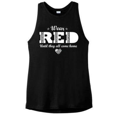 Wear Red Until They All Come Home Ladies PosiCharge Tri-Blend Wicking Tank