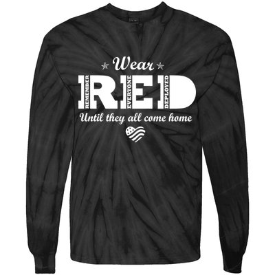Wear Red Until They All Come Home Tie-Dye Long Sleeve Shirt