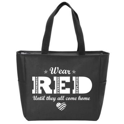Wear Red Until They All Come Home Zip Tote Bag