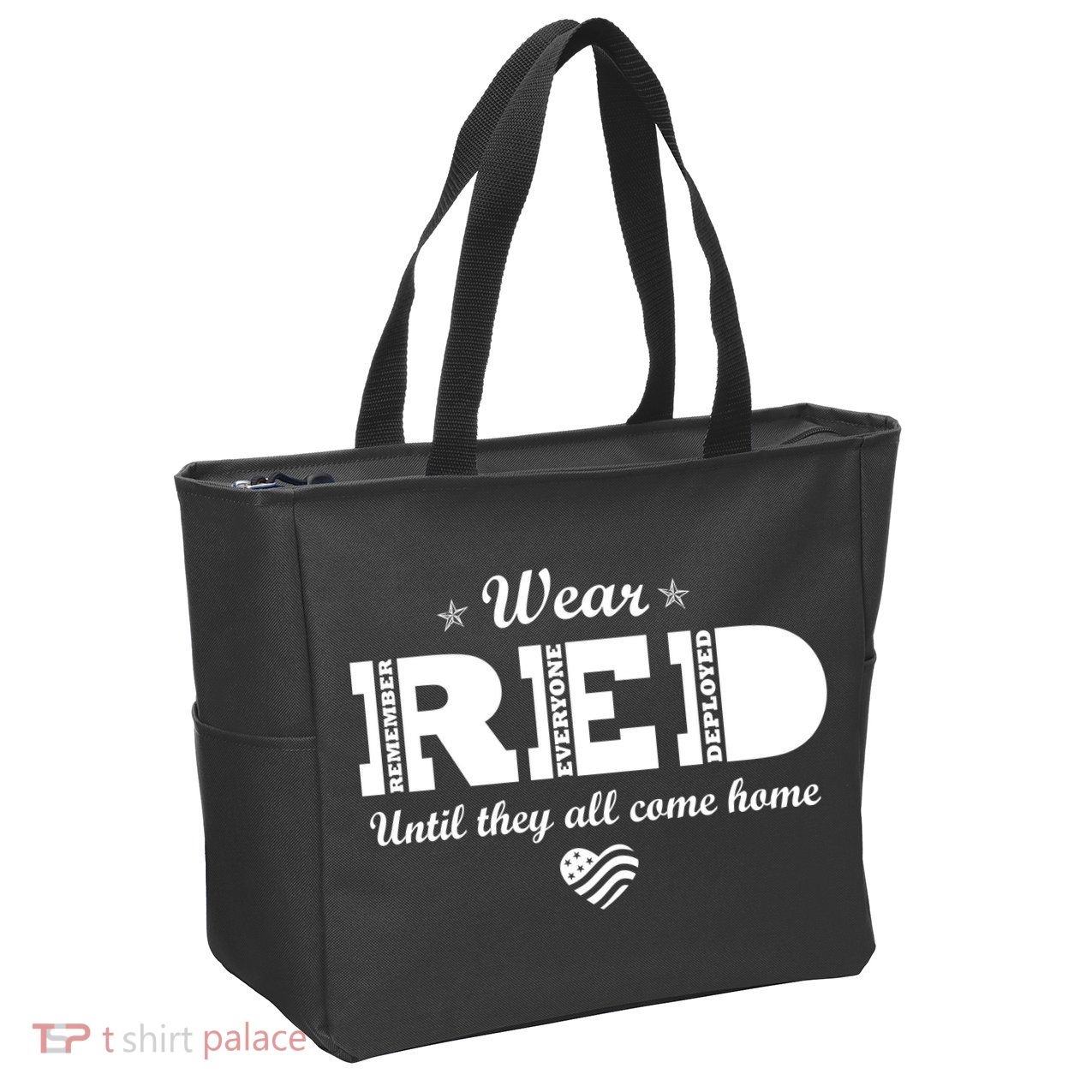 Wear Red Until They All Come Home Zip Tote Bag