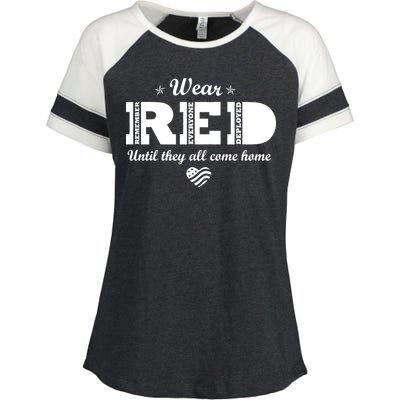 Wear Red Until They All Come Home Enza Ladies Jersey Colorblock Tee