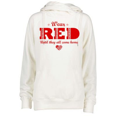 Wear Red Until They All Come Home Womens Funnel Neck Pullover Hood