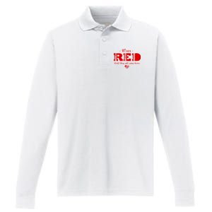 Wear Red Until They All Come Home Performance Long Sleeve Polo