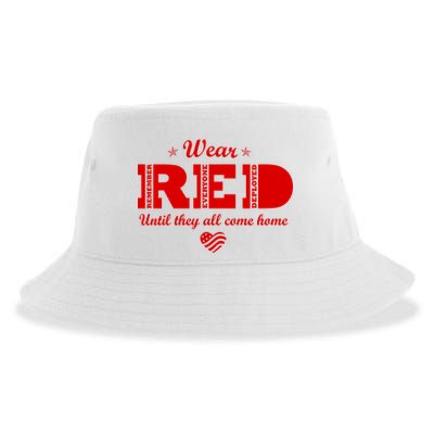 Wear Red Until They All Come Home Sustainable Bucket Hat
