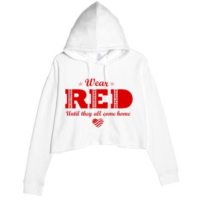 Wear Red Until They All Come Home Crop Fleece Hoodie