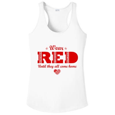 Wear Red Until They All Come Home Ladies PosiCharge Competitor Racerback Tank