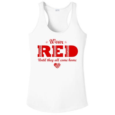 Wear Red Until They All Come Home Ladies PosiCharge Competitor Racerback Tank