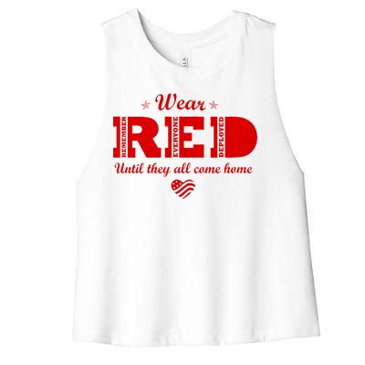 Wear Red Until They All Come Home Women's Racerback Cropped Tank