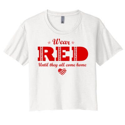 Wear Red Until They All Come Home Women's Crop Top Tee