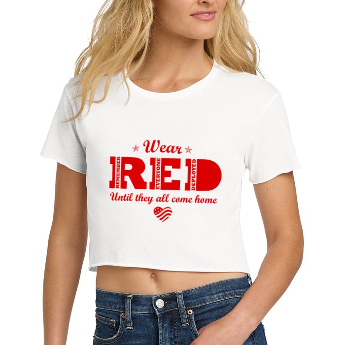 Wear Red Until They All Come Home Women's Crop Top Tee