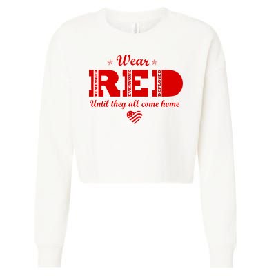 Wear Red Until They All Come Home Cropped Pullover Crew