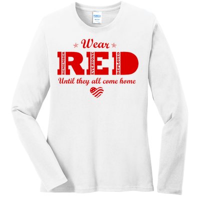 Wear Red Until They All Come Home Ladies Long Sleeve Shirt