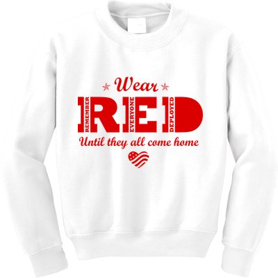 Wear Red Until They All Come Home Kids Sweatshirt