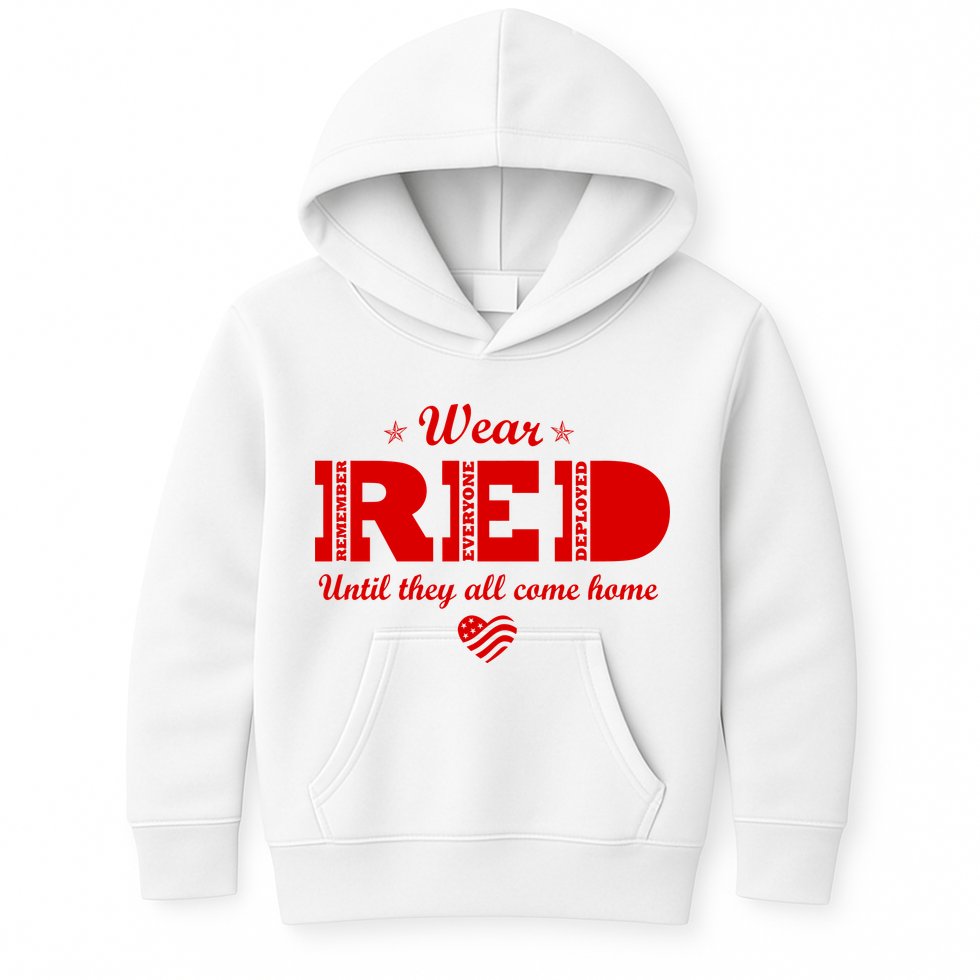 Wear Red Until They All Come Home Kids Hoodie