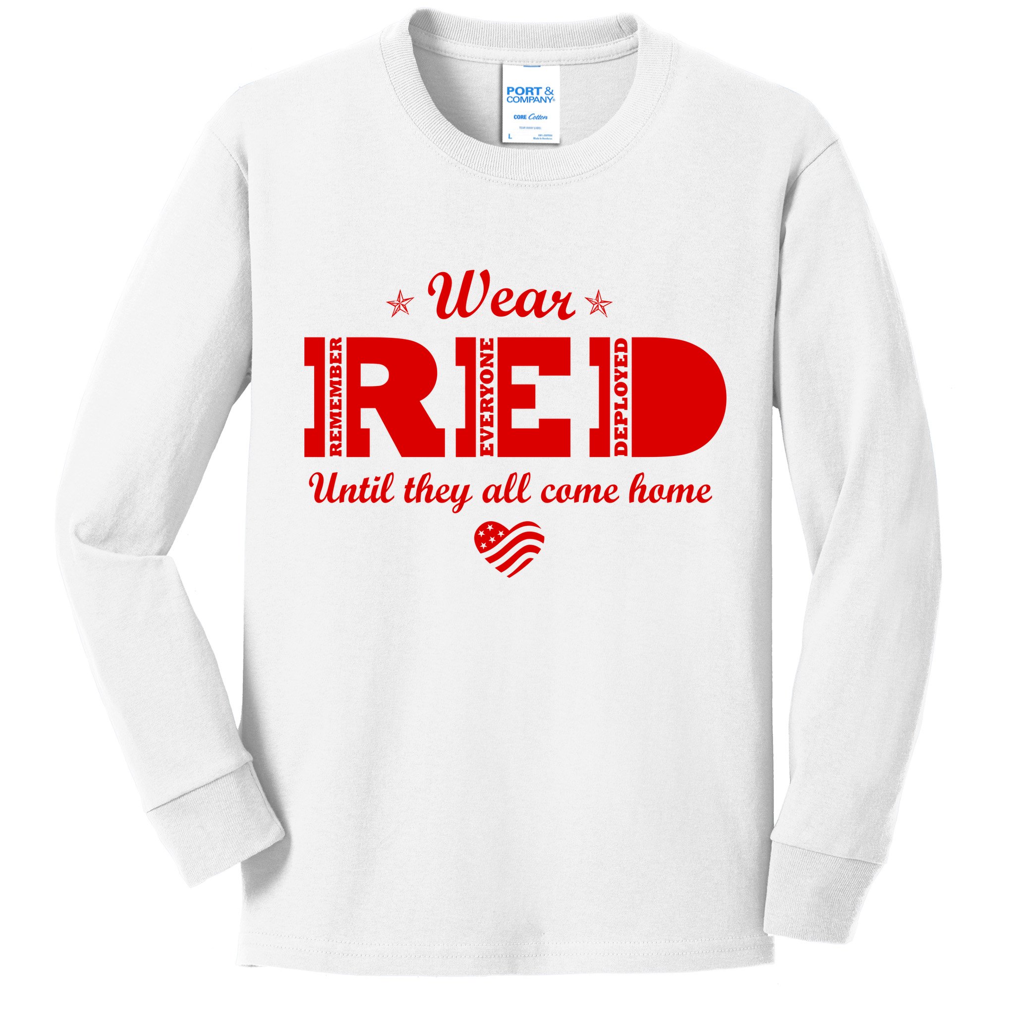 Wear Red Until They All Come Home Kids Long Sleeve Shirt
