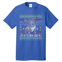 White English Bulldog Dog Reindeer Up To Snow Good Christmas Great Gift Tall T-Shirt