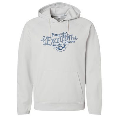 What Excellent Boiled Potatoes Meme Funny Book Lovers Performance Fleece Hoodie