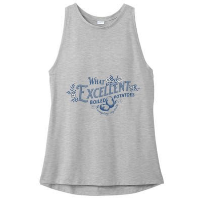 What Excellent Boiled Potatoes Meme Funny Book Lovers Ladies PosiCharge Tri-Blend Wicking Tank