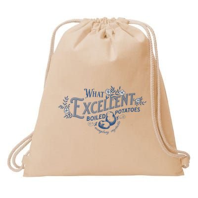 What Excellent Boiled Potatoes Meme Funny Book Lovers Drawstring Bag