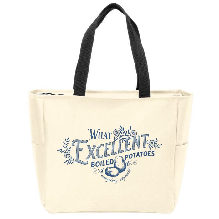 What Excellent Boiled Potatoes Meme Funny Book Lovers Zip Tote Bag