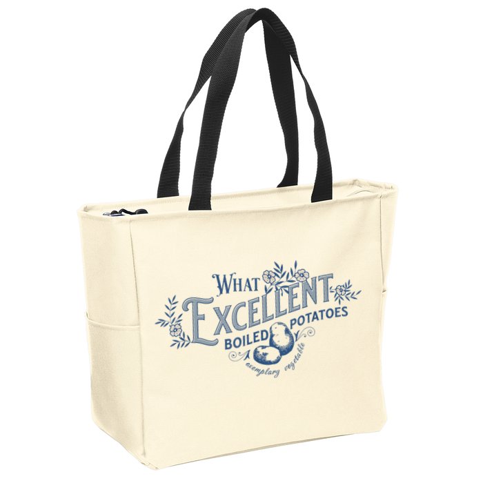 What Excellent Boiled Potatoes Meme Funny Book Lovers Zip Tote Bag
