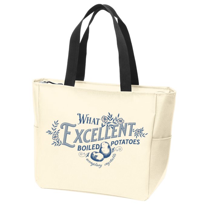 What Excellent Boiled Potatoes Meme Funny Book Lovers Zip Tote Bag