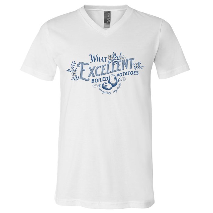What Excellent Boiled Potatoes Meme Funny Book Lovers V-Neck T-Shirt