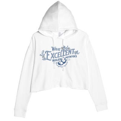 What Excellent Boiled Potatoes Meme Funny Book Lovers Crop Fleece Hoodie