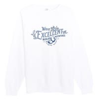 What Excellent Boiled Potatoes Meme Funny Book Lovers Premium Crewneck Sweatshirt