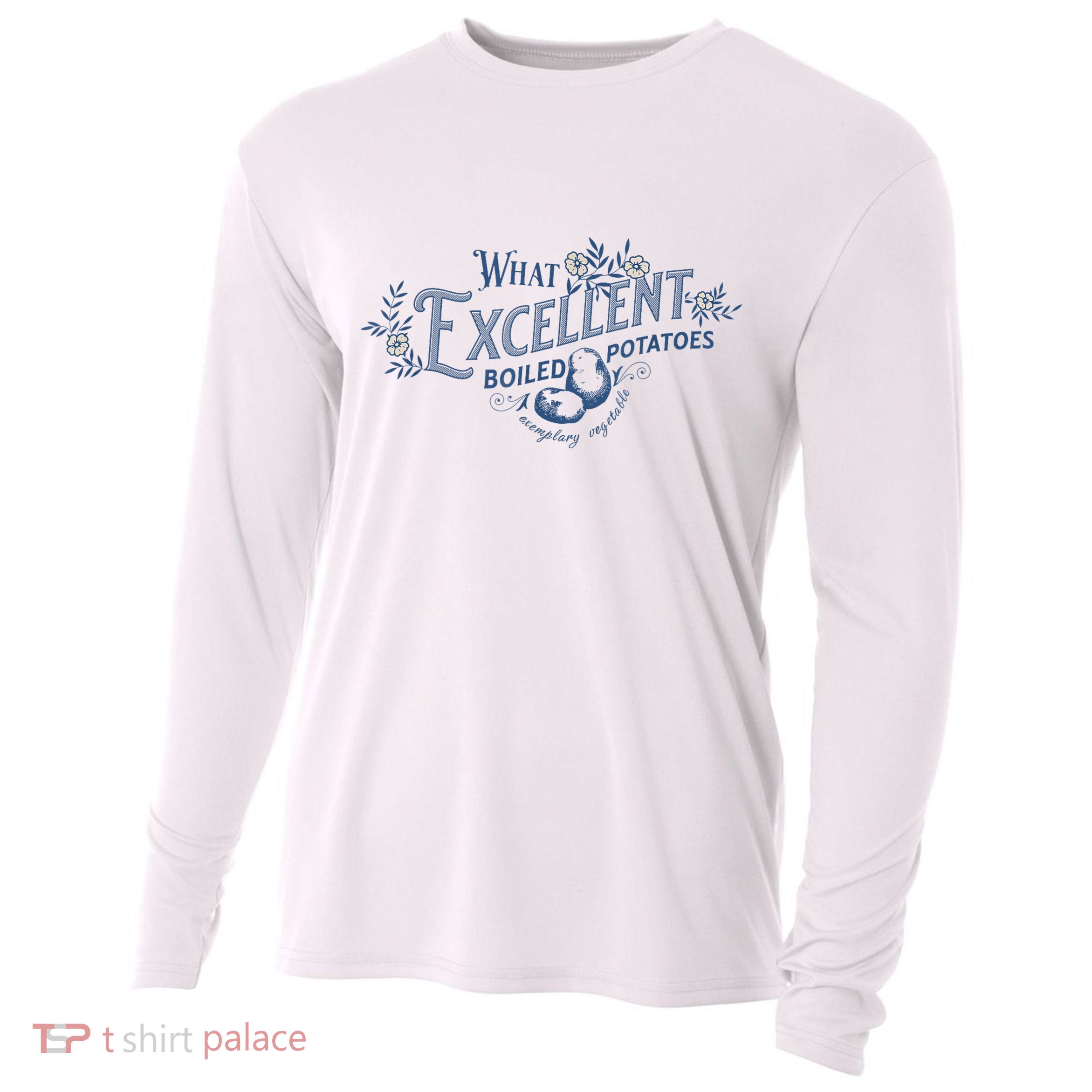 What Excellent Boiled Potatoes Meme Funny Book Lovers Cooling Performance Long Sleeve Crew