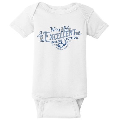 What Excellent Boiled Potatoes Meme Funny Book Lovers Baby Bodysuit