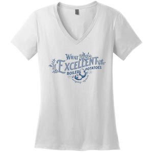 What Excellent Boiled Potatoes Meme Funny Book Lovers Women's V-Neck T-Shirt