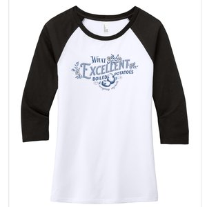 What Excellent Boiled Potatoes Meme Funny Book Lovers Women's Tri-Blend 3/4-Sleeve Raglan Shirt