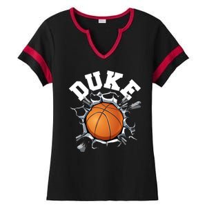 Wall Exploding Basketball Madness College Basketball Fan Ladies Halftime Notch Neck Tee