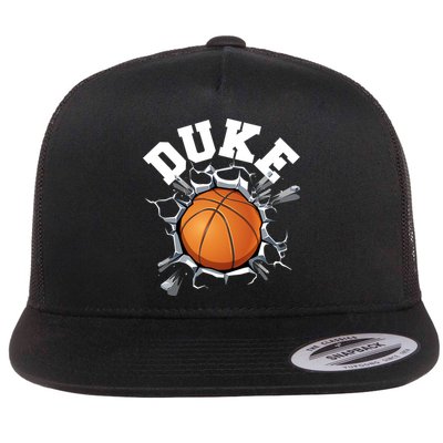 Wall Exploding Basketball Madness College Basketball Fan Flat Bill Trucker Hat
