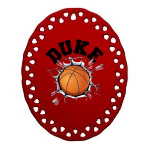 Wall Exploding Basketball Madness College Basketball Fan Ceramic Oval Ornament